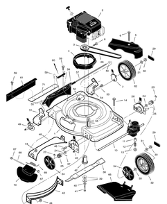 Mower Housing Assembly Diagram and Parts List for 228610X68D 2005 Briggs and Stratton Lawn Mower